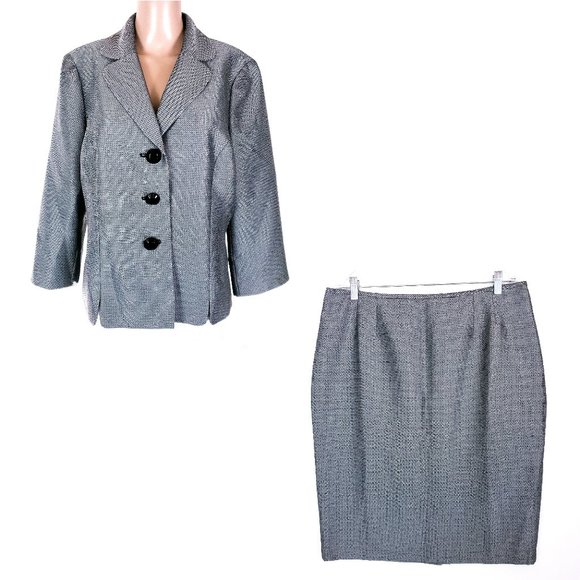 Le Suit Dresses & Skirts - Le Suit Skirt Sets Granade Black Ivory 2pc